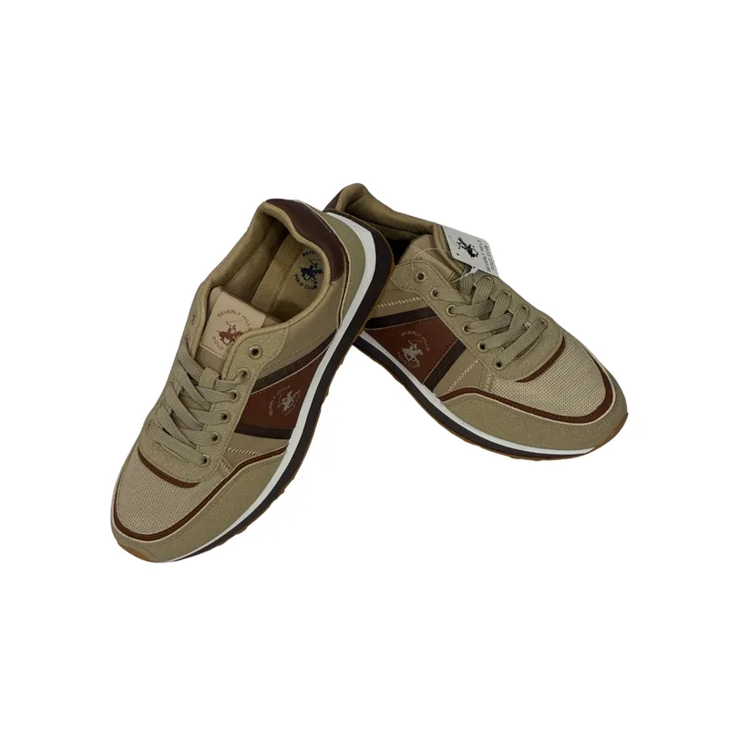 Beige & Chestnut Brown Sneakers